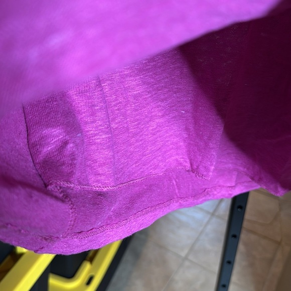 ANTHROPOLOGIE x MAEVE FUCHSIA HORIZON LINEN BACK TWIST DRAPE TEE SIZE LARGE - Picture 12 of 14